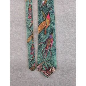 Vtg WWF World Wildlife Fund Mens Silk Necktie Hummingbirds Design N0. 142‎ 1991